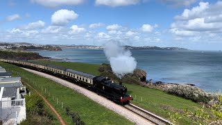 Steam trains on the south Devon and Paignton Dartmouth steam railways 10th april 2023 [upl. by Ohcirej]