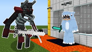 MUTANT WITHER SKELETT vs SICHERSTES HAUS in Minecraft [upl. by Annadiana286]