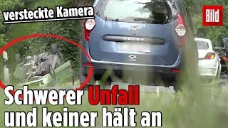 Polizei testet Schwerer Unfall und keiner hält an 😧 [upl. by Eejan]