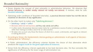 210 23  Herbert Simon BoundedRationality Model UPSC Public Administration by Ashish [upl. by Essam81]