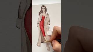 Fashion illustration colour rendering✨💃 [upl. by Melia75]