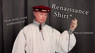 I Made an Elizabethan Blackwork Shirt For My Partner  Renaissance Menswear CC [upl. by Drobman]