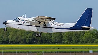 BrittenNorman BN2A Islander Geofly Taxiing  Take Off Augsburg Airport [upl. by Gian]