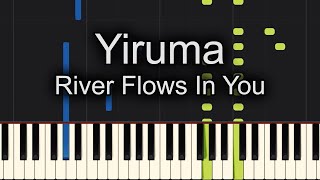 River Flows In You Yiruma Piano Tutorial Synthesia [upl. by Ynottirb]