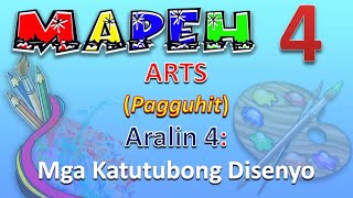 MAPEH 4 ARTS Pagguhit Aralin 4 MGA KATUTUBONG DISENYO [upl. by Gahl]