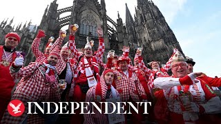 Live Revellers in Germany stronghold of Cologne celebrate start of Womens Carnival [upl. by True]