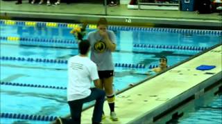 College Swim Meet Proposal Pfeiffer University [upl. by Oiceladni]