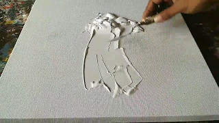 How to texture CANVAS with GESSO for Abstract painting  Demonstration [upl. by Jos568]