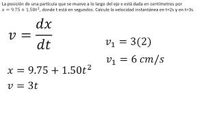 Física  Velocidad instantánea  Ejemplo 5 [upl. by Ruscher]