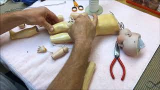 Step By Step How To Restring An Antique Ball Jointed Doll [upl. by Semela631]