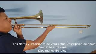 TUTORIAL 1ra ESCALA CROMATICA DE TROMBON DE VARA [upl. by Sitto594]