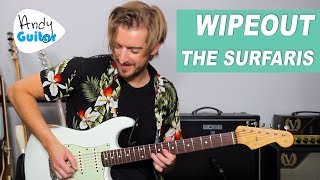 WIPEOUT Guitar Lesson Surfaris Ventures How to Play [upl. by Dressel]