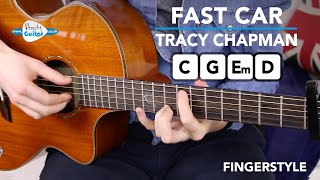 Tracy Chapman Fast Car Easy Beginner Fingerstyle Guitar Tutorial [upl. by Eelorac]