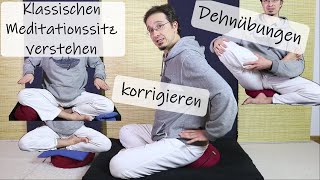 Lotus und Schneidersitz für die Meditation  Fehler amp Tipps  Dehnübungen für mehr Hüftflexibilität [upl. by Morly]