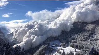 Une impressionnante avalanche déferle sur Vinadi en Suisse [upl. by Euqinna112]