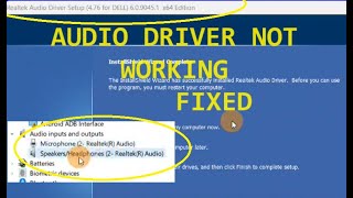 how to fix Realtek Audio drivers not working [upl. by Eiresed704]