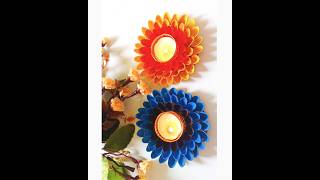 tealightcandleholderfrompistashellsdiycandleholderforDiwaliartisttrending Youtubeshortsshorts [upl. by Eirac]