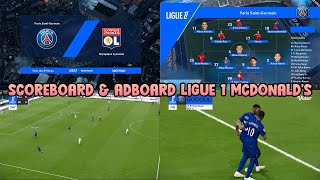 SCOREBOARD amp ADBOARD LIGUE 1 MCDONALDS  PES 2021 amp FOOTBALL LIFE 2024 [upl. by Eisele]