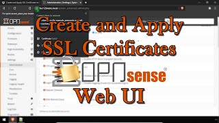 Create and Apply SSL Certificates to OPNSense Web UI [upl. by Peale]