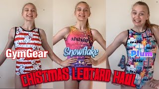 Christmas LEOTARD HAUL and TRY ON Plum Practicewear GymGear and Snowflake Designs [upl. by Caterina]