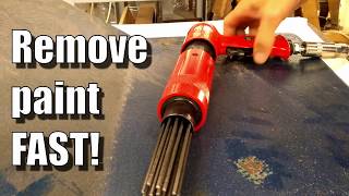 Easy ways to remove paint from metal needle scaler NO CHEMICALS [upl. by Coveney]