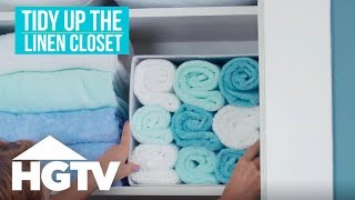 Easy Does It How to Organize Your Linen Closet  HGTV [upl. by Ynhoj]