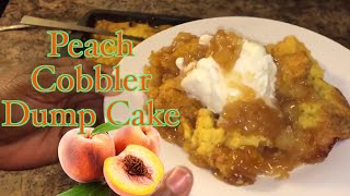 EASY BREEZY How To Make peach cobbler dump cake [upl. by Zizaludba]