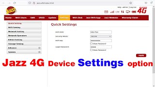 Jazz 4G Device Settings option in Detail  Step by step all settings options [upl. by Caesaria]