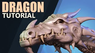 Sculpting a Dragons Head  Tutorial [upl. by Orelie]