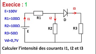 Électronique  Les diodes Exercice 1 Diode avec seuil DiodesCE [upl. by Aivon675]