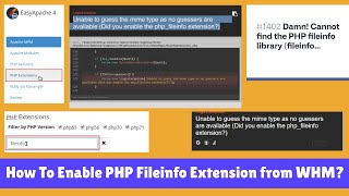 How To Enable PHP Fileinfo Extension from WHM [upl. by Htaras288]