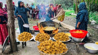 Cauliflower Pakora  Fulkopir Bora Making  Traditional Spice Hodgepodge amp Pakora for Villagers [upl. by Kcim544]