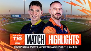 2024 Abu Dhabi T10 I Match 15 Highlights Chennai Brave Jaguars vs Morrisville Samp Army  Season 8 [upl. by Hermy]