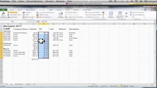 Business Tutorial How to use Excel for Receipts [upl. by Miranda]