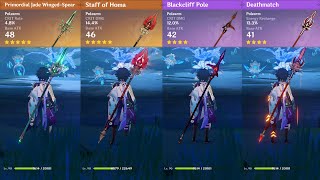 Xiao Weapon Comparison Homa Jade Spear Blackcliff and Deathmatch [upl. by Blain]