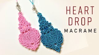 Macrame keychain tutorial  The Heart drop of Elsa  Hướng dẫn thắt móc khóa giọt tim Elsa [upl. by Liagibba]