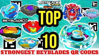 TOP 10 BEST BEYBLADES QR CODES  Beyblade X  Beyblade SCAN Codes APP [upl. by Ennoira]