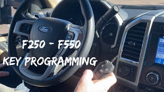 How To Program A Ford F250  F550 Remote Key Fob DIY Add Tutorial F350  F450 I 2018  2019 up [upl. by Grosmark]