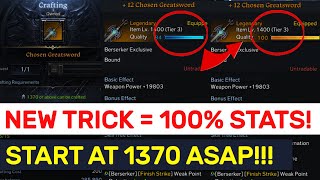 NEW TRICK To REROLL Item 100 Quality Start This At 1370 ASAP  Lost Ark [upl. by Kee427]