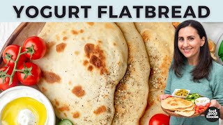 Yogurt Flatbread  4 INGREDIENT NAAN RECIPE [upl. by Arrehs]