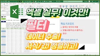 엑셀 이것만 실무에서 자주 사용하는 필터 기능 간단히 배우기 데이터추출과 정렬방법 이것만 기억하세요 시간 낭비 zero 프로젝트 [upl. by Castera]