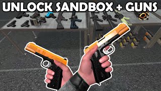 HOW TO UNLOCK SANDBOX MODE  GUNS IN BONEWORKS VR [upl. by Ateinotna585]