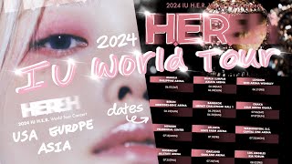 IU 2024 WORLD TOUR HER CONCERT ANNOUNCEMENT 💕  USA ASIA EUROPE DATES KPOP CONCERT [upl. by Dyl]