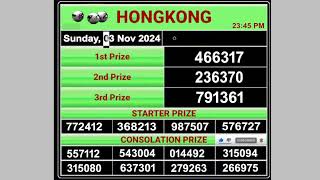 Hongkong Live draw result 03112024  Live Draw HK [upl. by Dlared86]