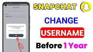 How to change username on snapchat before 1 year  Snapchat ka Username change kaise kare [upl. by Ynelram]