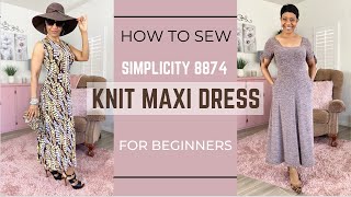 How to sew a Maxi Dress  SIMPLICITY 8874  For Beginners 2021 [upl. by Gervase]