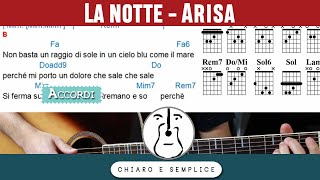 La notte Arisa  Accordi Chitarra [upl. by Cirri3]