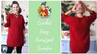 How to Crochet an Easy Oversized Sweater [upl. by Nella]