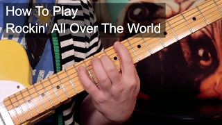 Rockin All Over The World Status Quo Guitar Lesson [upl. by Jo]