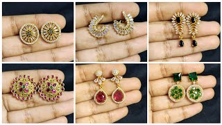 Gold like stone earring designs8754252999 earrings online gold white purple trending [upl. by Ayotna]